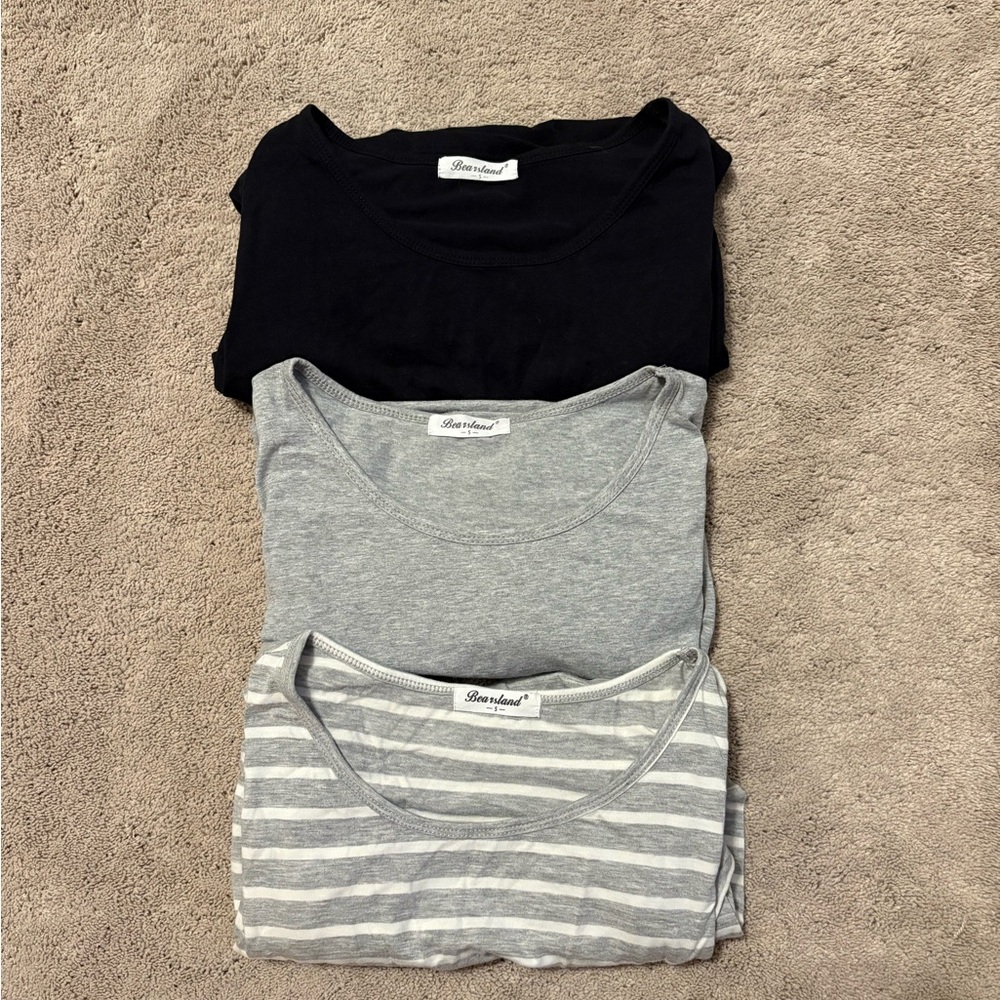 Bundle of 3 Bearsland Maternity Crewneck T-Shirts